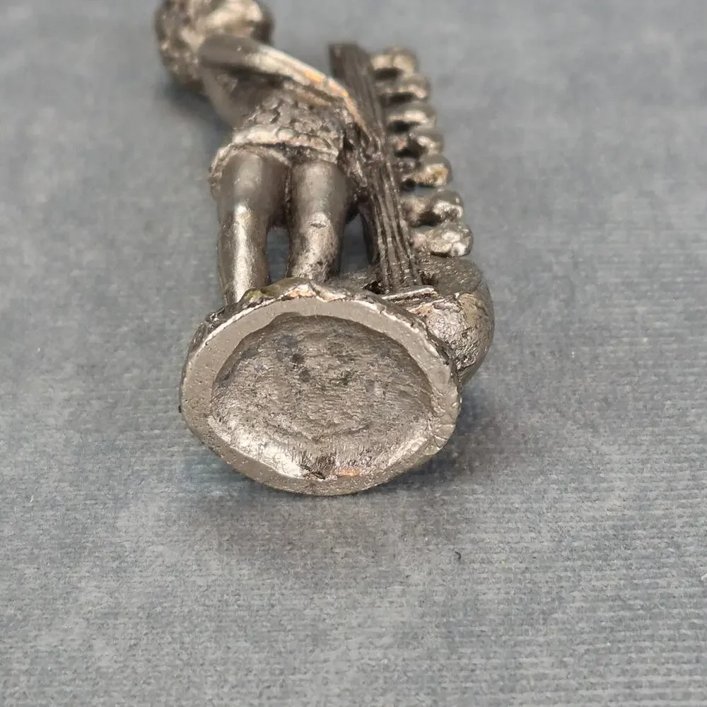 Pewter Boy Playing Sith Instrument Vintage 1940's Figurine